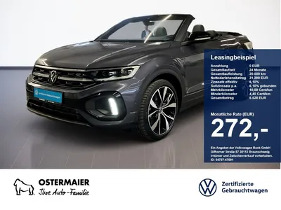 VW Volkswagen T-Roc Cabriolet R-LINE BLACK STYLE 1.5TSI 150PS im Leasing von Null-Leasing