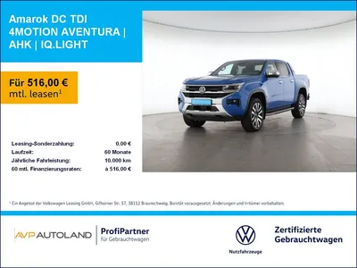VW Volkswagen Amarok DC TDI 4MOTION AVENTURA | AHK | IQ.LIGHT im Leasing von Null-Leasing