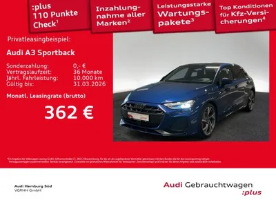 Audi Audi A3 Sportback 35 TFSI S tronic 2xS LINE/PANO/LM19 im Auto Abo von LeasingMarkt.de