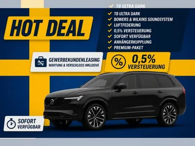 Volvo Volvo XC90 T8 PHEV AWD Ultra Dark *VOLLAUSSTATTUNG+SOFORT VERFÜGBAR* 🔵🟡 im Leasing von LeasingMarkt.de