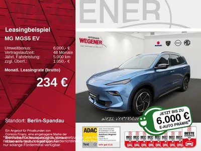 MG MGS5 EV Luxury Long Range/ WÄPU/ SHZ/ LHZ/ LED im Auto Abo von Null-Leasing