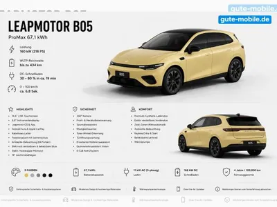 Leapmotor Leapmotor B05 Pro Max Design 67,1 kWh im Leasing von LeasingMarkt.de