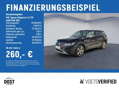 VW Volkswagen Tiguan Allspace 2.0 TDI 4MOTION DSG Elegance LED im Leasing von Null-Leasing