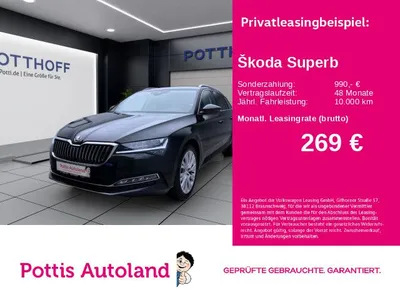 Skoda Skoda Superb Combi 2.0 TDI DSG STYLE NAVI KAMERA PDC S im Leasing von Null-Leasing