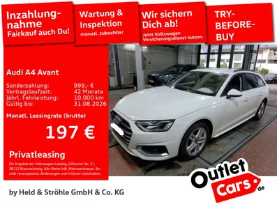 Audi Audi A4 Avant advanced 40 TDI ACC AHK HuD MATRIX VIRT im Leasing von Null-Leasing