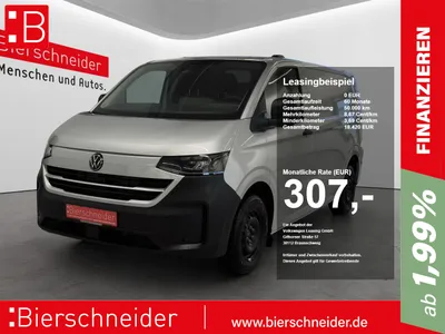 VW Volkswagen T7 Transporter Kasten 2.0 TDI KR LED NAVI 5-J-GAR AHK SHZ KAMERA GRA im Leasing von 9drive