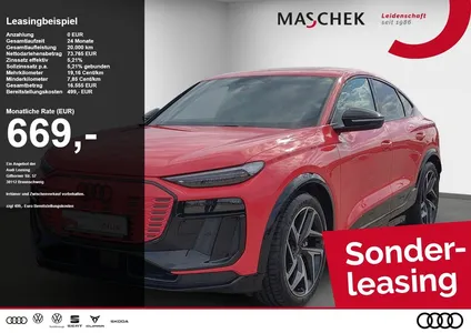 Audi Audi SQ6 e-tron Sportback AHK Pano HUD 360° Memory B& im Leasing von Null-Leasing