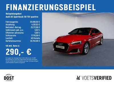 Audi Audi A5 Sportback 50 TDI quattro advanced NAVI+PANO im Leasing von Null-Leasing