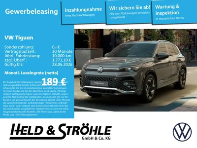 VW Volkswagen Tiguan R-Line 1.5 eHybrid Gewerbeleasing ab 189€ im Leasing von Null-Leasing