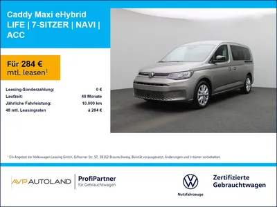 VW Volkswagen Caddy Maxi eHybrid LIFE | 7-SITZER | NAVI | ACC im Leasing von Null-Leasing