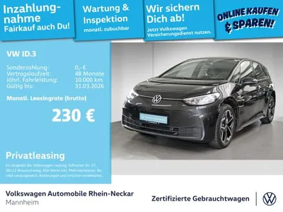 VW Volkswagen ID.3 Pure Performance City Navi PDC LED uvm im Auto Abo von LeasingMarkt.de