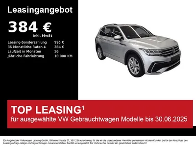 VW VW Tiguan R-line 2.0 TDI 4-Motion AHK+LED+LEDER+PAN im Auto Abo von Null-Leasing