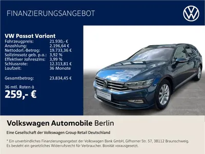 VW Volkswagen Passat Variant 2.0 TDI DSG Business Navi LED SHZ im Leasing von LeasingTime