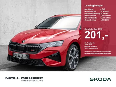 Skoda Skoda Octavia Combi 2.0 TSI W RS 2xKLIMA ACC AUT FLA im Leasing von Null-Leasing