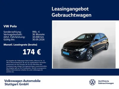 VW Volkswagen Polo Goal 1.0 TSI DSG Navi Kamera AHK ACC LED im Leasing von Null-Leasing