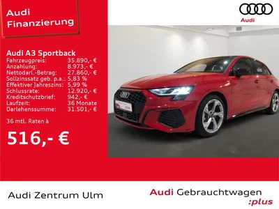 Audi Audi A3 Sportback S line 30 TDI S tronic AHK PANO NAV im Auto Abo von LeasingTime