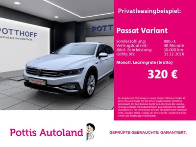 VW Volkswagen Passat Variant 2.0 TDI DSG 4M ALLTRACK STDHZG AH im Leasing von Null-Leasing
