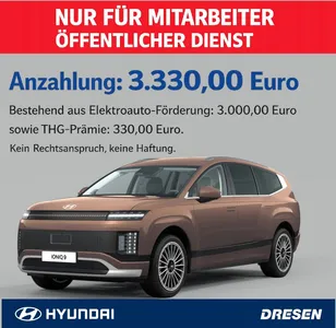 Hyundai Hyundai Hyundai IONIQ 9 UNIQ**NUR FÜR ÖFFENTL.DIENST** I 21" Felgen I Massagefunktion I Navi I Nappaleder I Sitzheizung im Auto Abo von 9Drive