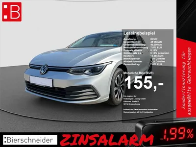 VW Volkswagen Golf 8 1.5 TSI Active STANDH KAMERA LED ACC NAVI im Leasing von Null-Leasing