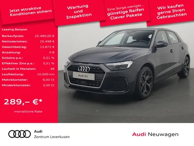 Audi Audi A1 Sportback S tronic advanced LED CARPLAY SHZ im Auto Abo von Null-Leasing