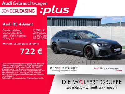 Audi Audi RS 4 Avant RS-SPORTABGASANLAGE*PANO*B&O*ACC*360° im Auto Abo von Null-Leasing
