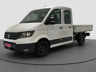 VW Volkswagen Crafter 35 Pritsche 2.0 TDI DoKA MR *7SI/AHK/STHZ/APP/5J.GAR/PLANE OPT* im Auto Abo von LeasingTime