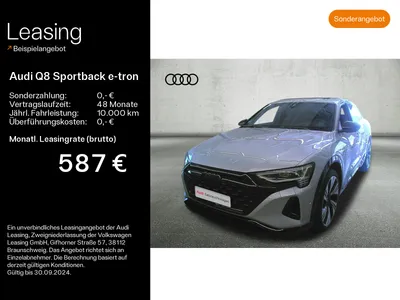 Audi AUDI Q8 e-tron Sportback 55 advanced*MATRIX*PANO*AHK*HUD*NAVI-PLUS*22ZOLL im Auto Abo von Null-Leasing