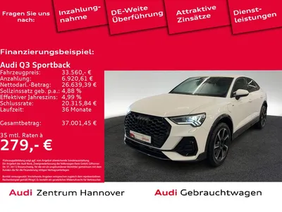 Audi Audi Q3 Sportback S line 45 TFSIe Kamera SONOS LED vi im Auto Abo von Null-Leasing