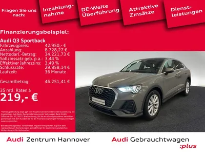 Audi Audi Q3 Sportback 35 TDI Standh. Pano Matrix Kamera im Auto Abo von Null-Leasing