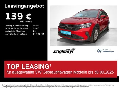 VW Volkswagen Taigo Life 1.0 TSI ACC+KAMERA+LED+NAVI im Leasing von Null-Leasing
