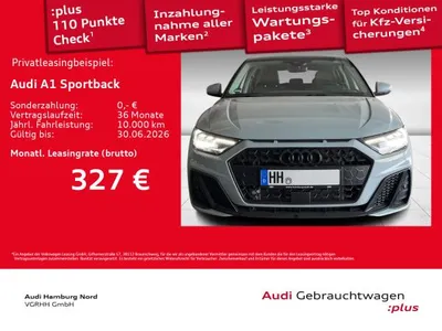 Audi Audi A1 Sportback 30 TFSI S line S tronic ACC CarPlay im Leasing von LeasingMarkt.de