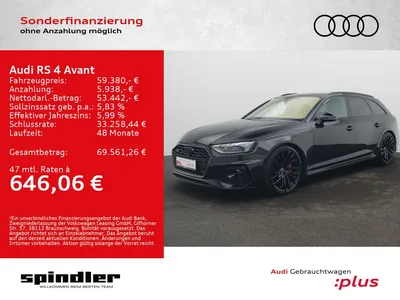 Audi Audi RS 4 Avant TFSI quattro / Vmax280, Matrix, AHK im Leasing von Null-Leasing