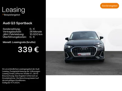 Audi AUDI Q3 Sportback 35 TDI qu.S line AHK*RFK*LED*Sound im Auto Abo von Null-Leasing