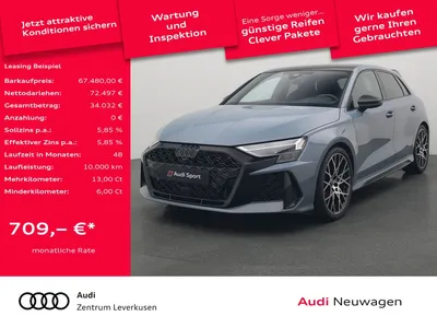 Audi Audi RS 3 Sportback CARBON SONOS VMAX280 KM/H PANO im Auto Abo von Null-Leasing
