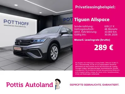 VW Volkswagen Tiguan Allspace 1.5 TSI DSG LIFE AHK NAVI ACC LE im Leasing von Null-Leasing
