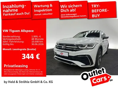 VW Volkswagen Tiguan Allspace R-LINE 2.0 TDI DSG 4M AHK MATRIX im Leasing von Null-Leasing