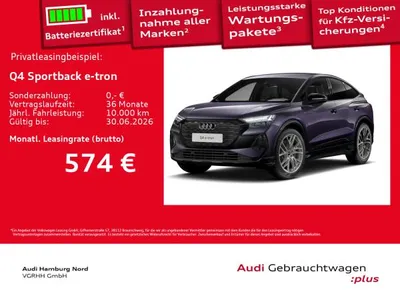 Audi Audi Q4 e-tron Q4 Sportback 55 e-tron S line quatt. Matrix Navi im Leasing von LeasingMarkt.de