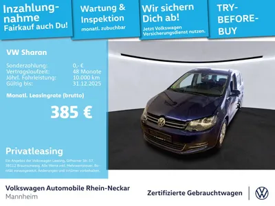 VW Volkswagen Sharan 1.4 TSI Highline DSG 7-Sitzer Navi AHK Ka im Auto Abo von Mobile.de