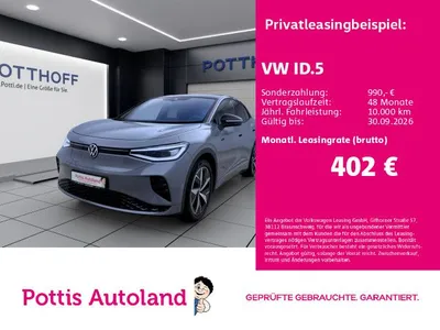VW Volkswagen ID.5 4M GTX AHK NAVI KAMERA IQ.LIGHT im Leasing von Null-Leasing