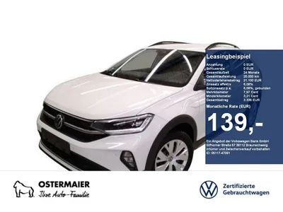 VW Volkswagen Taigo LIFE 1.0TSI 95PS NAVI+VC.2xPDC.LED.APP-C.S im Leasing von Null-Leasing