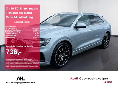 Audi Audi Q8 50 TDI S line quattro Tiptronic HD-Matrix Pan im Leasing von Null-Leasing