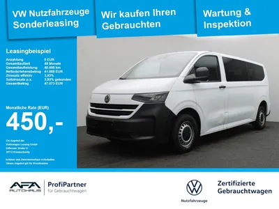 VW Volkswagen T7 Kombi 2.0 TDI lang DSG Klima*Navi*AHK*RFK im Leasing von Null-Leasing