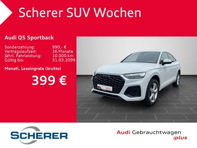 Audi Audi Q5 Sportback S line 50 TDI 360°KAMERA AHK OPTIK- im Leasing von Null-Leasing