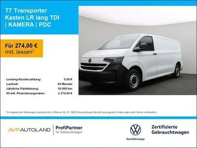VW Volkswagen T7 Transporter Kasten LR lang TDI | KAMERA | PDC im Leasing von Null-Leasing