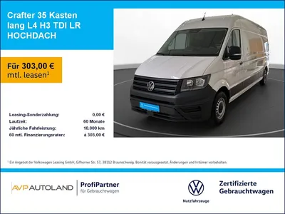 VW Volkswagen Crafter 35 Kasten lang L4 H3 TDI LR HOCHDACH im Leasing von Null-Leasing
