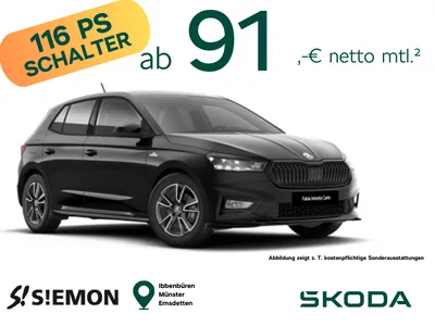 Skoda SKODA Fabia Monte Carlo 🏎️🏁  116 PS Schalter ✔️ Gewerbeaktion 🚗 🚕 🚙 im Auto Abo von Null-Leasing