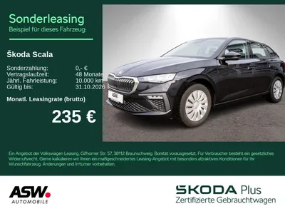 Skoda Skoda Scala Essence 1.0TSI DSG LED Klima PDC SHZ AHK im Leasing von Null-Leasing