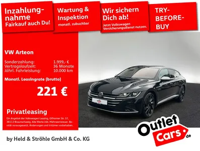 VW Volkswagen Arteon SB Elegance 2.0TDI 4M AHK LEDER PANO STHZ im Leasing von Null-Leasing