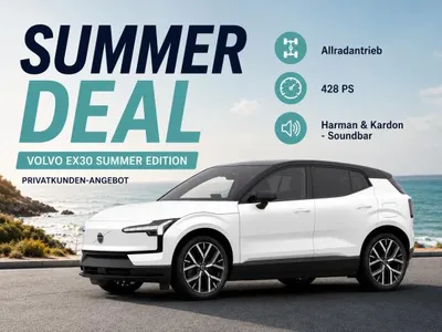 Volvo Volvo EX30 P8 AWD Electric SUMMER EDITION *Allrad+428PS+Harman&Kardon*🔵🟡 im Leasing von LeasingMarkt.de