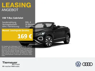 VW Volkswagen T-Roc Cabriolet 1.0 TSI GOAL NAVI RÜCKFAHRKAMERA im Leasing von Null-Leasing